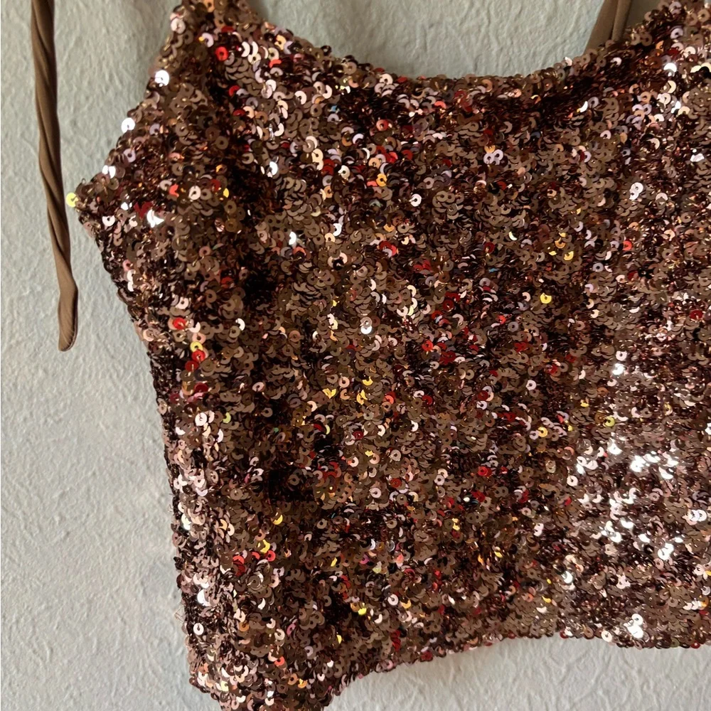 Free People Sequin Gold Women's‎ Top size S